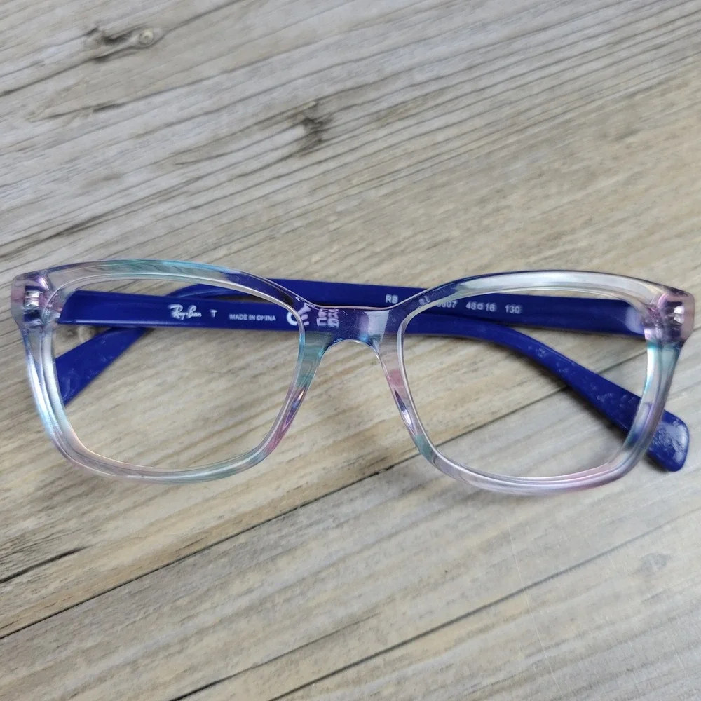Ray-Ban Eyeglasses Frames RB1591 3807 Kids Transparent Blue Cat‎ Eye 48-16-130